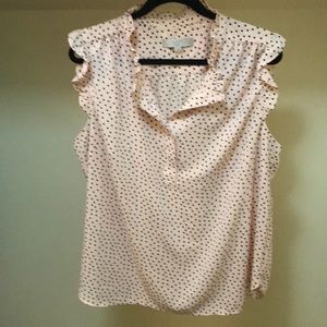 Pink Blouse Black Hearts